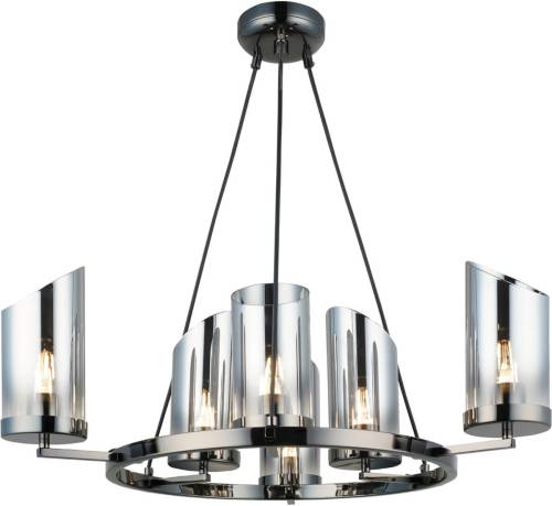 Lucea Kroonluchter Padrela Ø 68 cm zwart-chroom 6-lamps