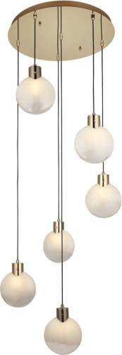 Lucea Hanglamp Vekmo, Ø 48 cm, goud, 6-lamps