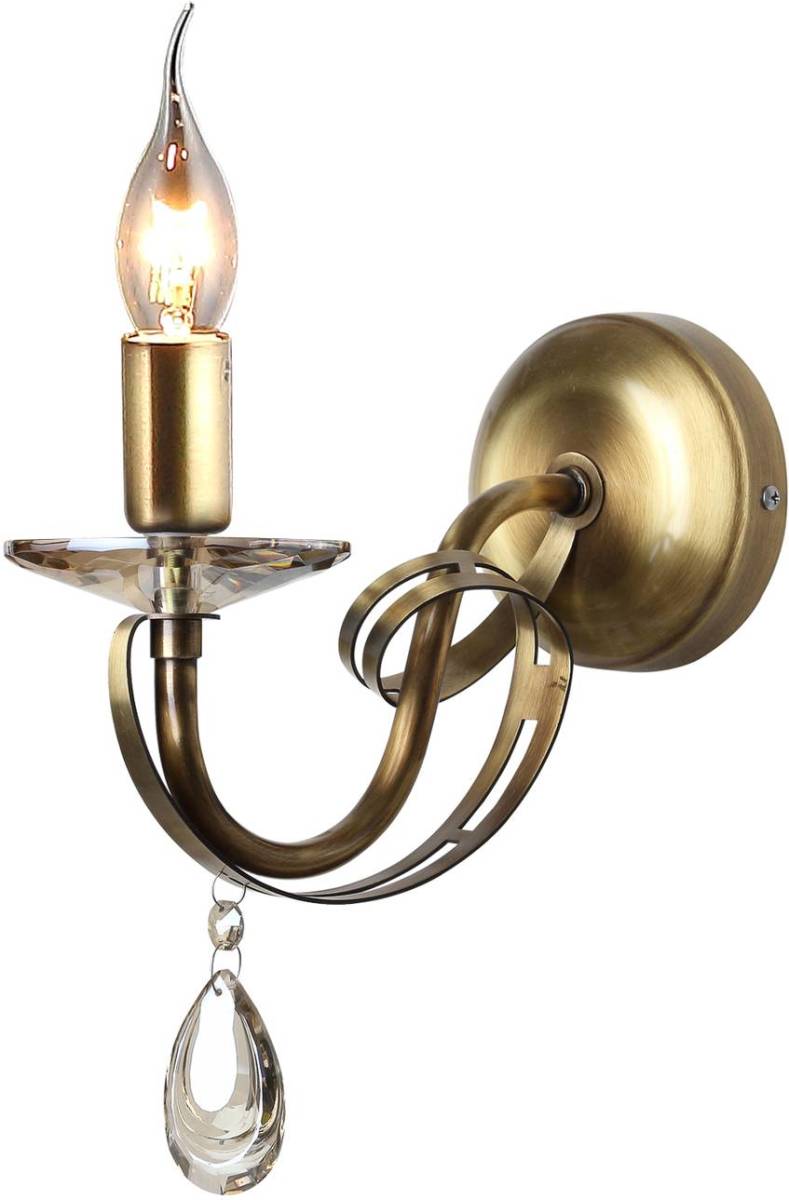 Lucea Wandlamp Castro, antiek messing, 1-lamp