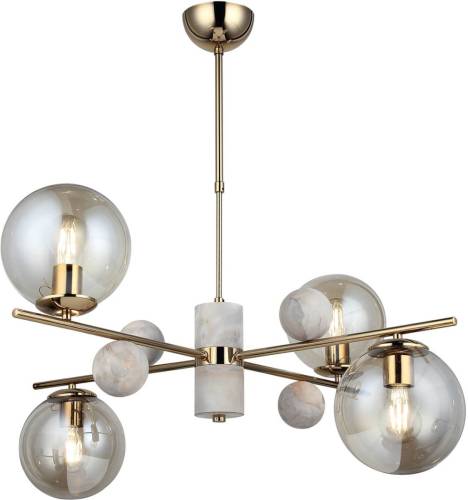 Lucea Kroonluchter Toppo, goud, 4-lamps