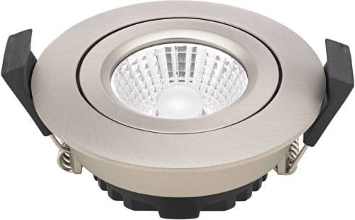 Sigor LED plafondinbouwspot Diled, Ø 8,5 cm, 6 W, 3.000 K, staal