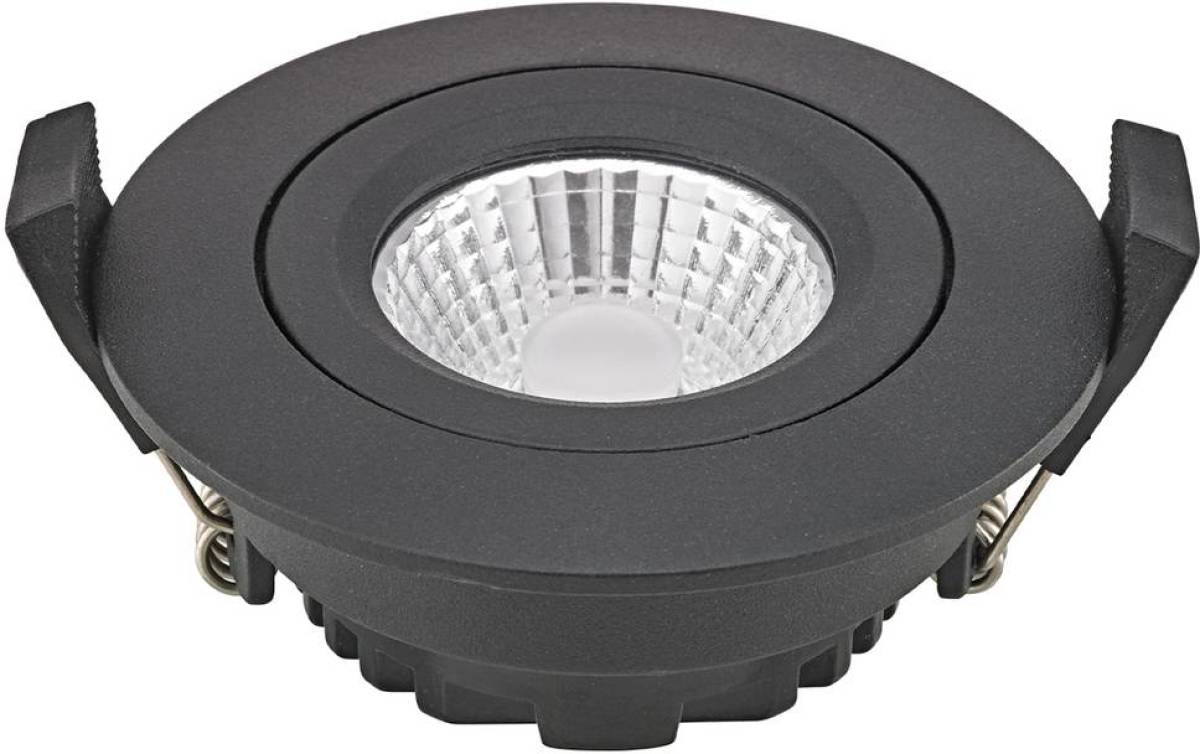 Sigor LED plafondinbouwspot Diled, Ø 8,5 cm, 6 W, 3.000 K, zwart