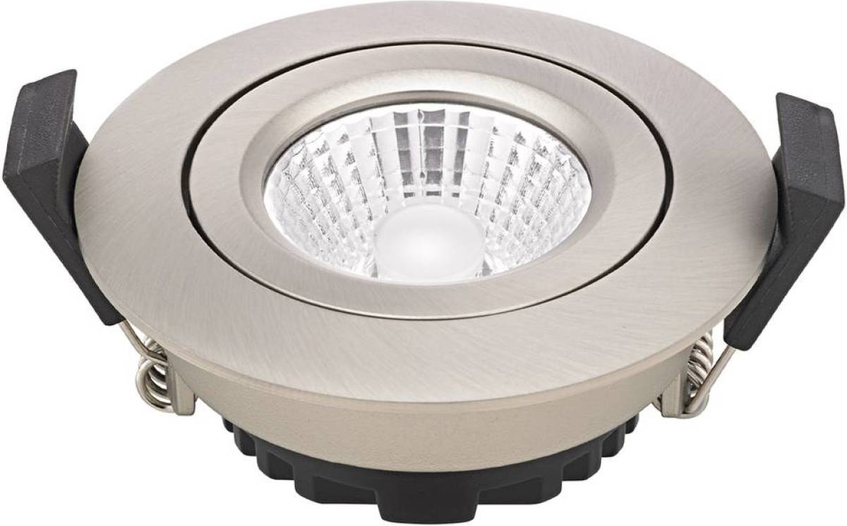 Sigor LED plafondinbouwspot Diled, Ø 8,5cm, 6 W, Dime, staal