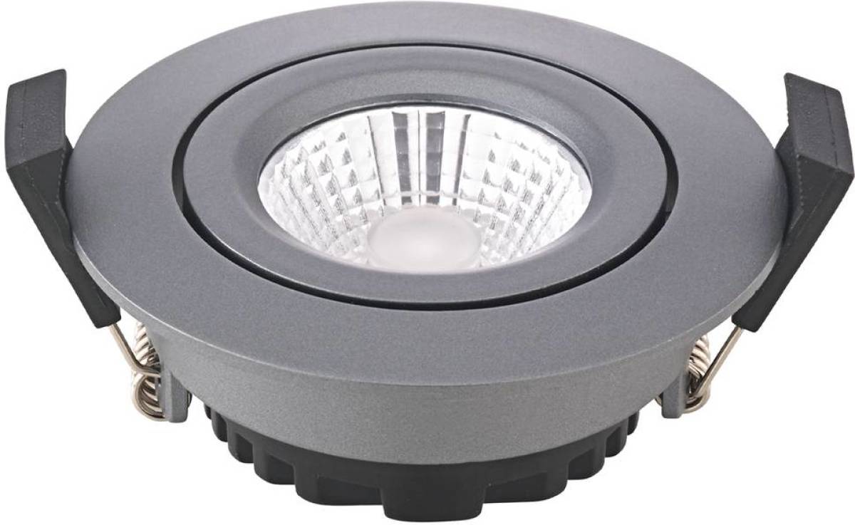 Sigor LED plafondinbouwspot Diled, Ø 8,5cm, 6 W, 3.000 K, antraciet