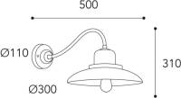 Moretti LUCE Wandlamp Patio 1690, antiek messing