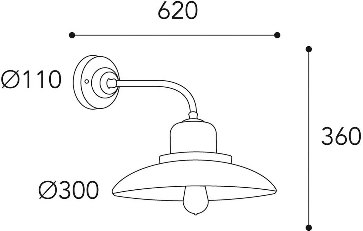 Moretti LUCE Wandlamp Patio 1693, antiek messing