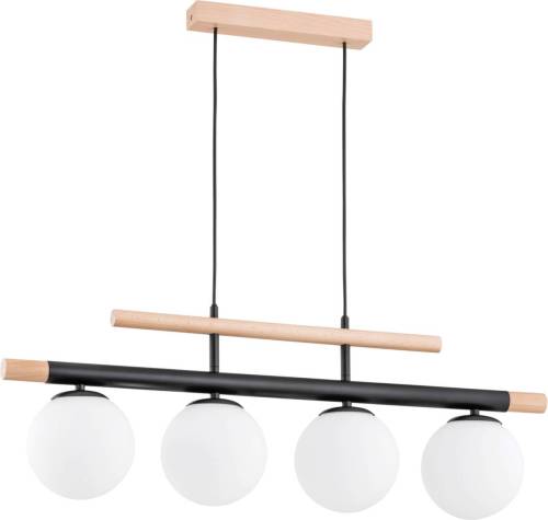 Alfa Trendy hanglamp van hout, 4-lamps