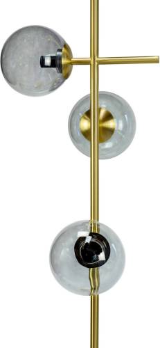 Dyberg Larsen Como vloerlamp, 4-lamps, messing