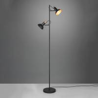 Trio Lighting Vloerlamp Roxie, draaibaar, 2-lichts, zwart mat
