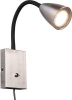Trio Lighting Wandlamp Wanda met stekker, mat nikkel