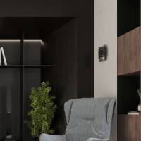 Wandlamp EULUNA Isotta, halfrond, zwart
