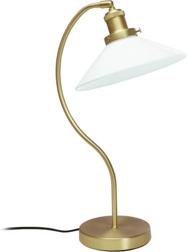 PR Home Axel tafellamp, messingkleurig, kap van opaalglas