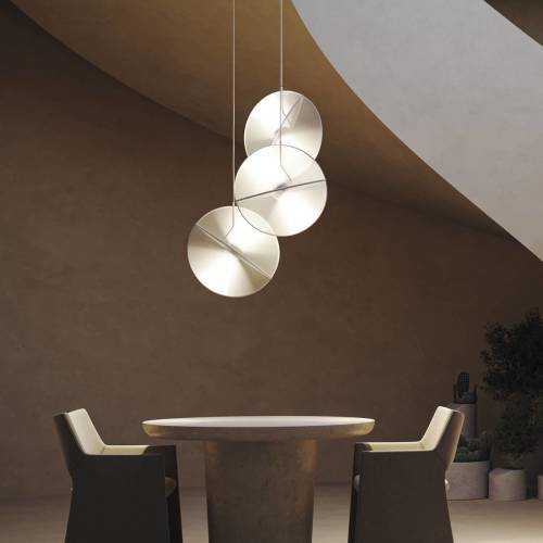 Maytoni Reflex LED hanglamp, stoffen kappen, 3-lamps