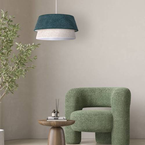 EULUNA Hanglamp Boucle, Ø 50 cm, groen/ecru