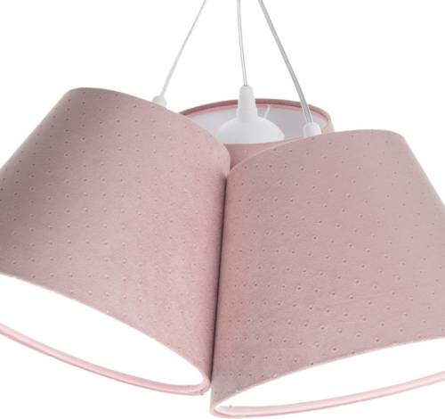EULUNA Hanglamp Rosabelle, kegelvormig, roze, 3-lamps