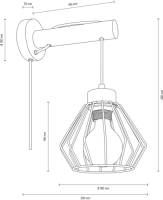 Envostar Urs wandlamp, bruin grenen