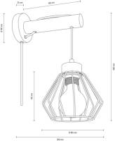 Envostar Urs wandlamp, eiken geolied