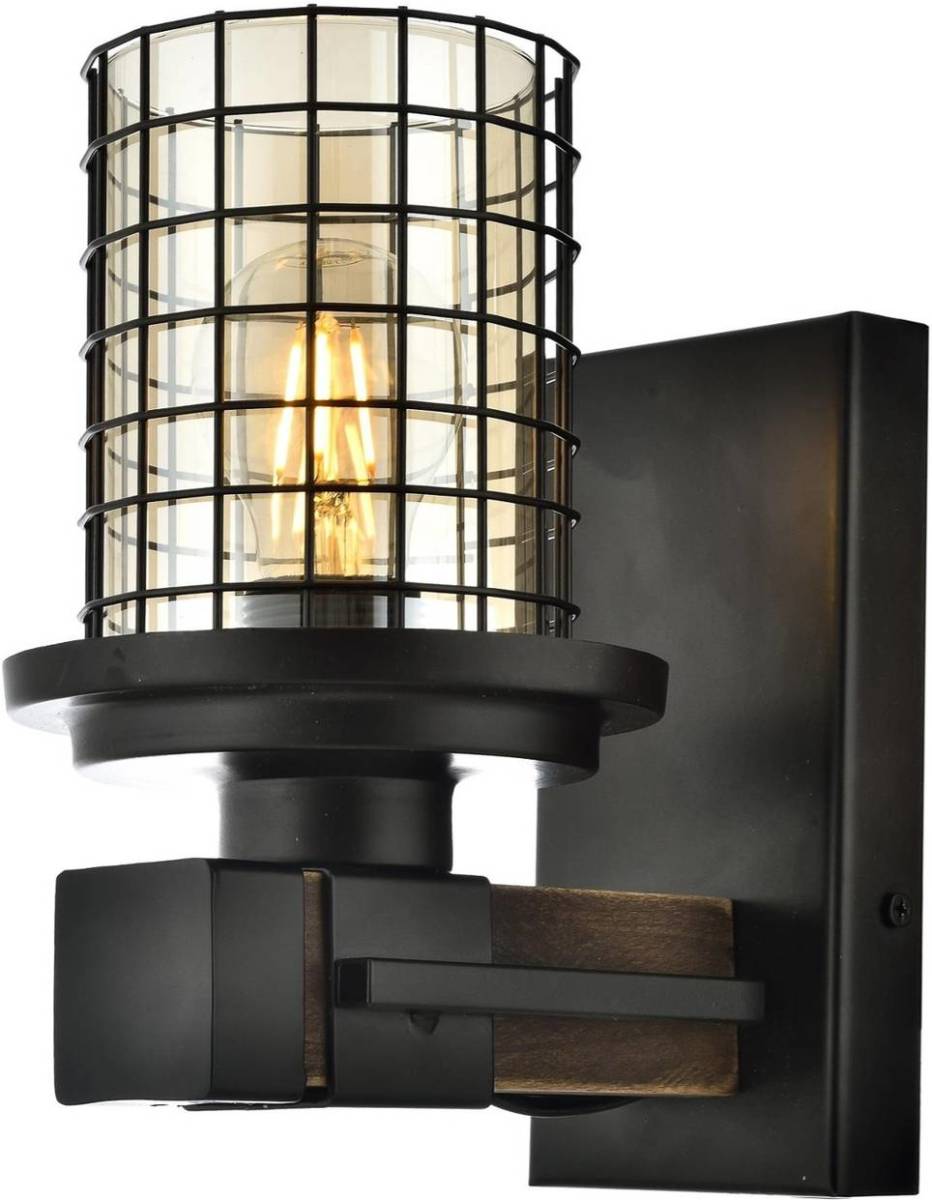 Avonni Wandlamp AP-4216-1E met glas- en roosterkap