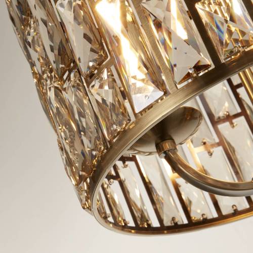 Searchlight Bijou hanglamp, 3-lamps, messing, kristalglas