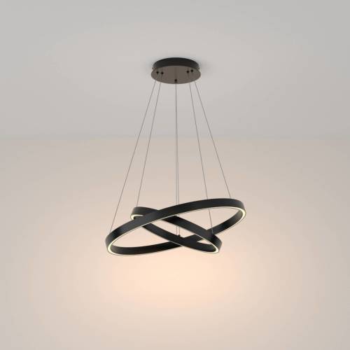 Maytoni Rim hanglamp 830 2 ringen Ø 60 cm zwart