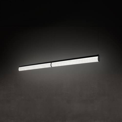 Slamp LED-hanglamp Modula Double, geplooid, zwart