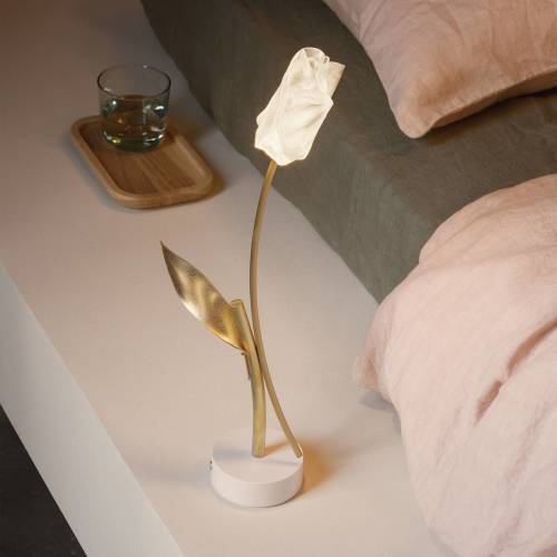 Slamp LED tafellamp Tulip, witte voet