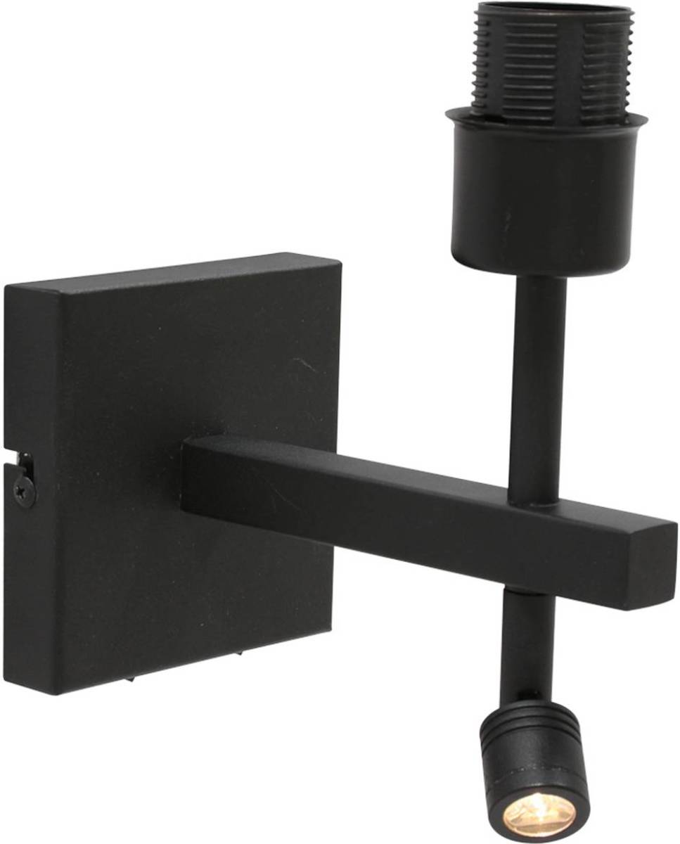 Steinhauer Stang wandlamp, LED leeslampje, naturel vlechtwerk