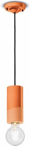 Ferroluce PI hanglamp, cilindervormig, Ø 8 cm oranje