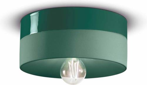 Ferroluce Plafondlamp PI keramiek glanzend/mat Ø 25 cm groen