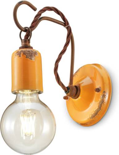 Ferroluce C665 wandlamp in vintage stijl, geel