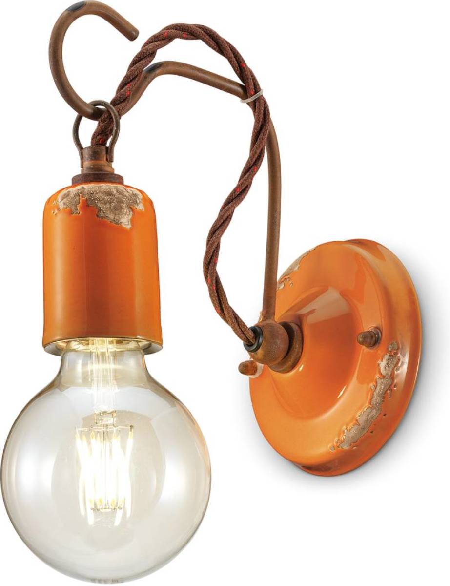 Ferroluce C665 wandlamp in vintage stijl, oranje