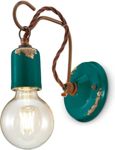 Ferroluce C665 wandlamp in vintage stijl, groen
