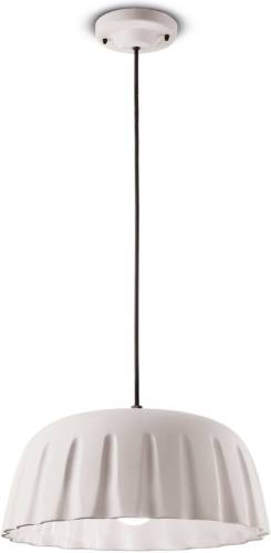 Ferroluce Hanglamp Madame Gres keramiek hoogte 18 cm, wit