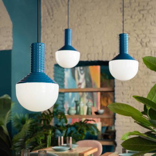 Ferroluce Hanglamp Selarón, donkerblauw