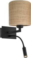 EULUNA Wandlamp Harry, rond, zwart/jute licht