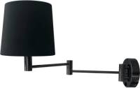 EULUNA Wandlamp Solo, kegel, velours, zwart/zwart