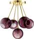 DESIGN BY US Ballroom Molecule plafondlamp, paars, glas, 5-lamps