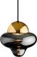 DESIGN BY US Nutty hanglamp, rookgrijs/goud, Ø 18,5 cm, glas