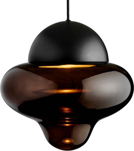 DESIGN BY US Hanglamp Nutty XL, bruin/zwart, Ø 30 cm, glas