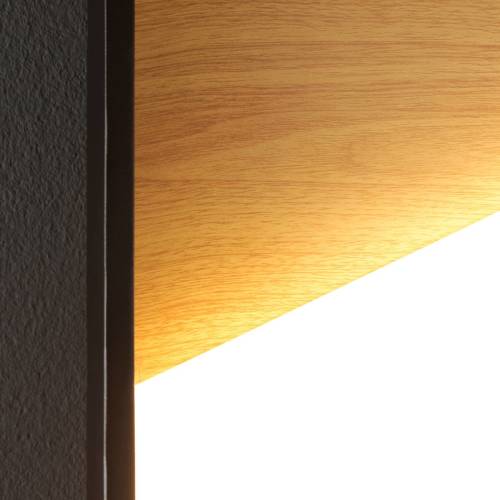 ECO-Light Vista LED wandlamp, licht hout/zwart, 30 x 30 cm