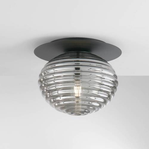 ECO-Light Ripple plafondlamp, zwart/rookgrijs, Ø 35 cm