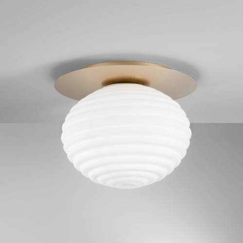 ECO-Light Ripple plafondlamp, goud/opaal, Ø 35 cm