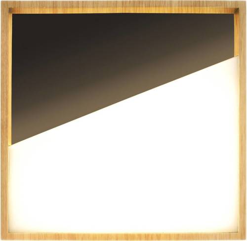 ECO-Light Vista LED wandlamp, zwart/licht hout, 40 x 40 cm