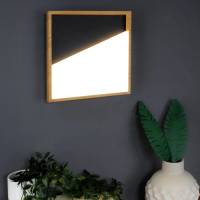 ECO-Light Vista LED wandlamp, zwart/licht hout, 30 x 30 cm