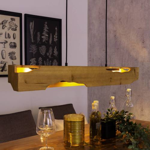 ECO-Light Venus hanglamp, bruin, lengte 100 cm, 4-lamps, hout