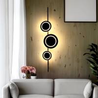 ECO-Light LED wandlamp Planetarium, zwart, hoogte 120 cm, 3-lamps aluminium