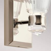 Quintiesse Kayva LED wandlamp, IP44, 1-lamp, gepolijst nikkel