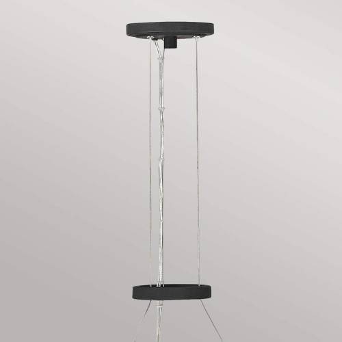 Quintiesse Willow hanglamp, zwart-goud, 6-lamps