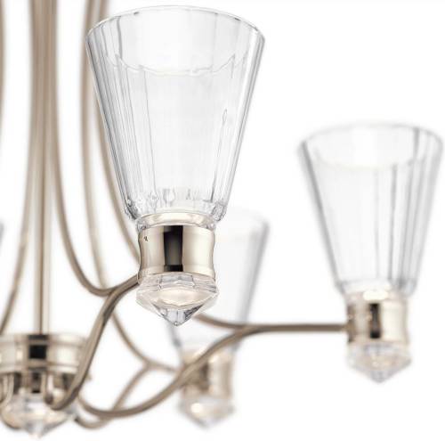 Quintiesse Kayva hanglamp, IP44, 6-lamps, gepolijst nikkel