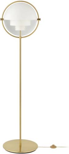 Gubi Lite vloerlamp, hoogte 148 cm, messing/wit
